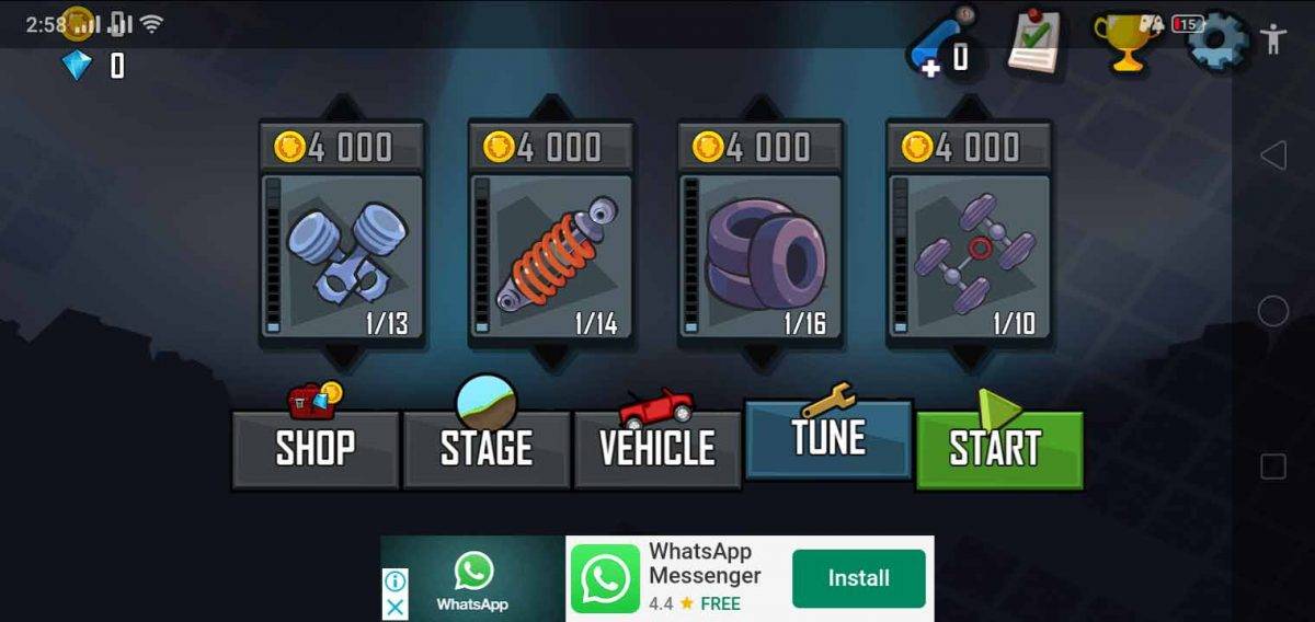التحديثات في لعبة Hill Climb Racing