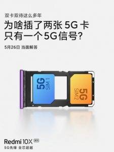 redmi 10x support dual 5g standby